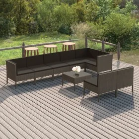 9-teiliges Gartenmöbel-Set und graue synthetische Rattankissen von vidaXL, Gartensets - Ref: Foro24-3094398, Preis: 798,64 €,...
