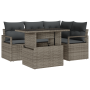 Conjunto de Sofás de Jardín de 5 Piezas con Cojines Gris Ratán Poliéster de , Sofás de exterior - Ref: Foro24-3357552, Precio...
