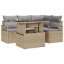 Conjunto de Sofás de Jardín de 5 Piezas con Cojines Beige de Poliratán de , Sofás de exterior - Ref: Foro24-3357553, Precio: ...
