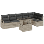 Conjunto de Sofá de Jardín de 7 Piezas con Cojines Gris Claro de Ratán Sintético de , Sofás de exterior - Ref: Foro24-3357575...