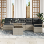Conjunto de Sofá de Jardín de 7 Piezas con Cojines Gris Claro de Ratán Sintético de , Sofás de exterior - Ref: Foro24-3357575...