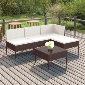 5-piece garden furniture set and brown synthetic rattan cushions by vidaXL, Garden sets - Ref: Foro24-3094363, Price: 419,62 ...