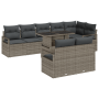 Conjunto de Sofá de Jardín de 9 Piezas con Cojines Gris Ratan Poli de , Sofás de exterior - Ref: Foro24-3357582, Precio: 710,...
