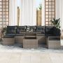 Conjunto de Sofá de Jardín de 9 Piezas con Cojines Gris Poliratán de , Sofás de exterior - Ref: Foro24-3357612, Precio: 632,8...