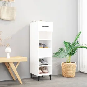 White engineered wood shoe rack 30x35x105 cm by vidaXL, Shoe racks and shoe organizers - Ref: Foro24-812807, Price: 50,17 €, ...