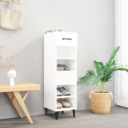 White engineered wood shoe rack 30x35x105 cm by vidaXL, Shoe racks and shoe organizers - Ref: Foro24-812807, Price: 50,17 €, ...