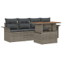 Set de Sofá de Jardín de 5 Piezas con Cojines de Ratán Gris Poly de , Sofás de exterior - Ref: Foro24-3358001, Precio: 383,12...
