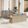 Conjunto de Sofás de Jardín de 7 Piezas con Cojines Beige Rattan de Polietileno de , Sofás de exterior - Ref: Foro24-3358016,...