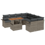 Set de Sofá de Jardín de 9 Piezas con Cojines de Ratán Gris de , Sofás de exterior - Ref: Foro24-3358050, Precio: 596,18 €, D...