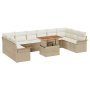 Conjunto de Sofá de Jardín de 11 Piezas con Cojines Beige Poliratán de , Sofás de exterior - Ref: Foro24-3358122, Precio: 808...