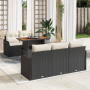 Conjunto de Sofá de Jardín de 6 Piezas con Cojines Negro Ratán Polimérico | Foro24.es | Tu tienda online para hogar, jardín y más Foro24.es