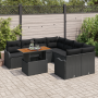 Juego de Sofá de Jardín de 9 Piezas  con Cojines Rattan Polipropileno Negro | Foro24.es | Tu tienda online para hogar, jardín y más Foro24.es