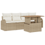 Conjunto de Sofá de Jardín de 5 Piezas con Cojines Beige Rattan de , Sofás de exterior - Ref: Foro24-3358255, Precio: 435,60 ...