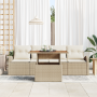 Conjunto de Sofá de Jardín de 5 Piezas con Cojines Beige Rattan de , Sofás de exterior - Ref: Foro24-3358255, Precio: 435,60 ...