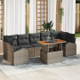 Juego de Sofás de Jardín de 8 Piezas con Cojines Gris Ratán Poliéster de , Sofás de exterior - Ref: Foro24-3358288, Precio: 5...