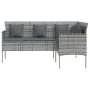 L-förmiges Sofa mit grauen synthetischen Rattankissen von vidaXL, Outdoor-Sofas - Ref: Foro24-318585, Preis: 205,47 €, Rabatt: %