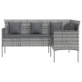 L-förmiges Sofa mit grauen synthetischen Rattankissen von vidaXL, Outdoor-Sofas - Ref: Foro24-318585, Preis: 212,73 €, Rabatt: %