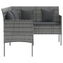 L-förmiges Sofa mit grauen synthetischen Rattankissen von vidaXL, Outdoor-Sofas - Ref: Foro24-318585, Preis: 212,73 €, Rabatt: %
