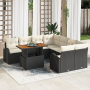 Conjunto de Sofás de Jardín de 9 Piezas con Cojines de Ratán Polivalente Negro de , Sofás de exterior - Ref: Foro24-3358301, ...