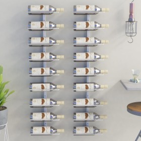 Botellero de pared para 9 botellas 2 unidades hierro blanco
