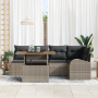 Juego de Sofá de Jardín de 6 Piezas con Cojines Gris Poliratán de , Sofás de exterior - Ref: Foro24-3358323, Precio: 430,81 €...