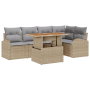 Set de Sofá de Jardín  de 6 Piezas con Cojines Beige Ratán Polímero | Foro24.es | Tu tienda online para hogar, jardín y más Foro24.es
