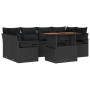 Set de Sofás de Jardín de 7 Piezas con Cojines de Poliratán Negro | Foro24.es | Tu tienda online para hogar, jardín y más Foro24.es