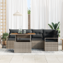 Conjunto de Sofá de Jardín de 6 Piezas con Cojines Gris de Ratán Polietileno de , Sofás de exterior - Ref: Foro24-3358449, Pr...