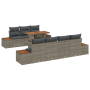 Conjunto de Sofás de Jardín de 8 Piezas con Cojines Gris Ratán Poliéster de , Sofás de exterior - Ref: Foro24-3358778, Precio...