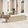 Conjunto de Sofás de Jardín de 8 Piezas con Cojines Beige de Ratán Poly de , Sofás de exterior - Ref: Foro24-3358780, Precio:...