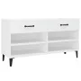 Mueble zapatero madera contrachapada blanco 102x35x55 cm de vidaXL, Zapateros y organizadores de calzado - Ref: Foro24-812825...
