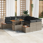 Juego de Sofá de Jardín de 9 Piezas con Cojines Gris Poliratán de , Sofás de exterior - Ref: Foro24-3358793, Precio: 637,60 €...