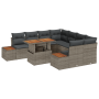 Juego de Sofá de Jardín de 9 Piezas con Cojines Gris Poliratán de , Sofás de exterior - Ref: Foro24-3358793, Precio: 637,60 €...