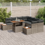 Juego de Sofá de Jardín de 9 Piezas con Cojines Gris Poliratán de , Sofás de exterior - Ref: Foro24-3358793, Precio: 637,60 €...