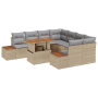 Conjunto de Sofás de Jardín de 9 Piezas con Cojines Beige de Poliratán de , Sofás de exterior - Ref: Foro24-3358794, Precio: ...