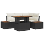 Conjunto de Sofá de Jardín de 5 piezas con Cojines Negro Poliratán by , Outdoor sofas - Ref: Foro24-3358801, Price: 431,05 €,...
