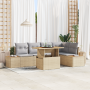 Juego de Sofá de Jardín de 6 Piezas con Cojines Beige de Ratán Sintético de , Sofás de exterior - Ref: Foro24-3358809, Precio...