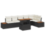 Set de Sofás de Jardín de 7 Piezas con Cojines Negro Poliratán de , Sofás de exterior - Ref: Foro24-3358811, Precio: 527,03 €...