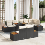 Conjunto de Sofá de Jardín de 9 Piezas con Cojines Ratán Poliéster Negro by , Outdoor sofas - Ref: Foro24-3358816, Price: 729...