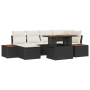 Conjunto de Sofás de Jardín de 7 Piezas con Cojines Ratán Poliéster Negro de , Sofás de exterior - Ref: Foro24-3358821, Preci...