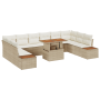 Juego de Sofás de Jardín de 11 Piezas con Cojines Beige Poliratán de , Sofás de exterior - Ref: Foro24-3358845, Precio: 844,8...