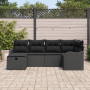 Conjunto de Sofá de Jardín de 6 Piezas con Cojines Negro Ratán Poliéster de , Sofás de exterior - Ref: Foro24-3358982, Precio...