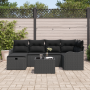 Set de Sofá de Jardín de 7 Piezas con Cojines Negro Ratán Sintético de , Sofás de exterior - Ref: Foro24-3358992, Precio: 448...