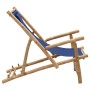 Bambus-Strandstuhl mit marineblauer Leinwand von vidaXL, Gartenstühle - Ref: Foro24-318596, Preis: 56,72 €, Rabatt: %