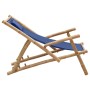 Bambus-Strandstuhl mit marineblauer Leinwand von vidaXL, Gartenstühle - Ref: Foro24-318596, Preis: 56,72 €, Rabatt: %
