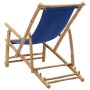 Bambus-Strandstuhl mit marineblauer Leinwand von vidaXL, Gartenstühle - Ref: Foro24-318596, Preis: 56,72 €, Rabatt: %