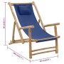 Bambus-Strandstuhl mit marineblauer Leinwand von vidaXL, Gartenstühle - Ref: Foro24-318596, Preis: 56,72 €, Rabatt: %