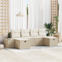 Juego de Sofá de Jardín de 6 Piezas con Cojines Beige Ratán Sintético de , Sofás de exterior - Ref: Foro24-3359420, Precio: 4...