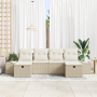 Juego de Sofá de Jardín de 6 Piezas con Cojines Beige Ratán Sintético de , Sofás de exterior - Ref: Foro24-3359420, Precio: 4...