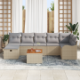 Conjunto de Sofá de Jardín de 8 Piezas con Cojines Beige de Poliratán de , Sofás de exterior - Ref: Foro24-3359490, Precio: 5...